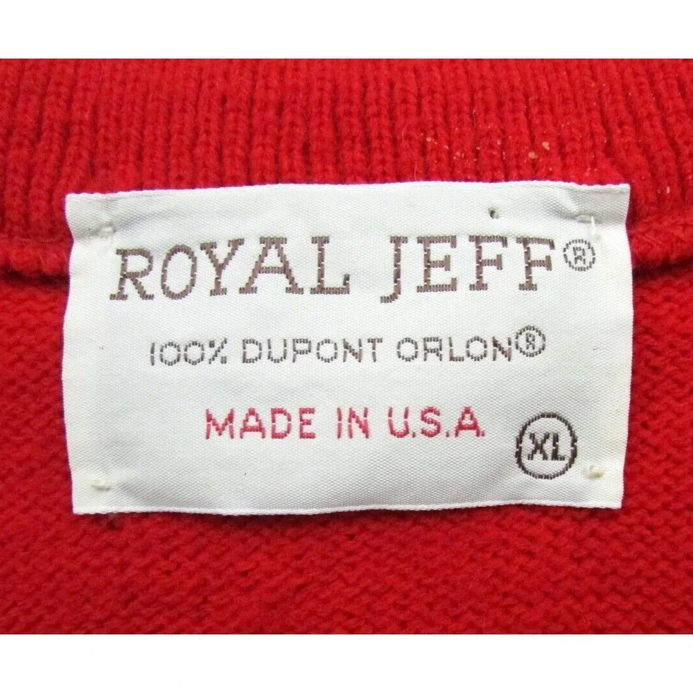 Vintage‎ Royal Jeff Golf . Sweater Vest XL Jeff Lamb Virgin Lambs wool Red
